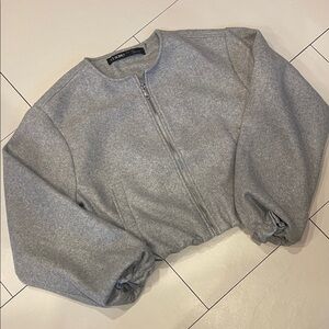 Ci Sono Women's Gray Bomber Jacket